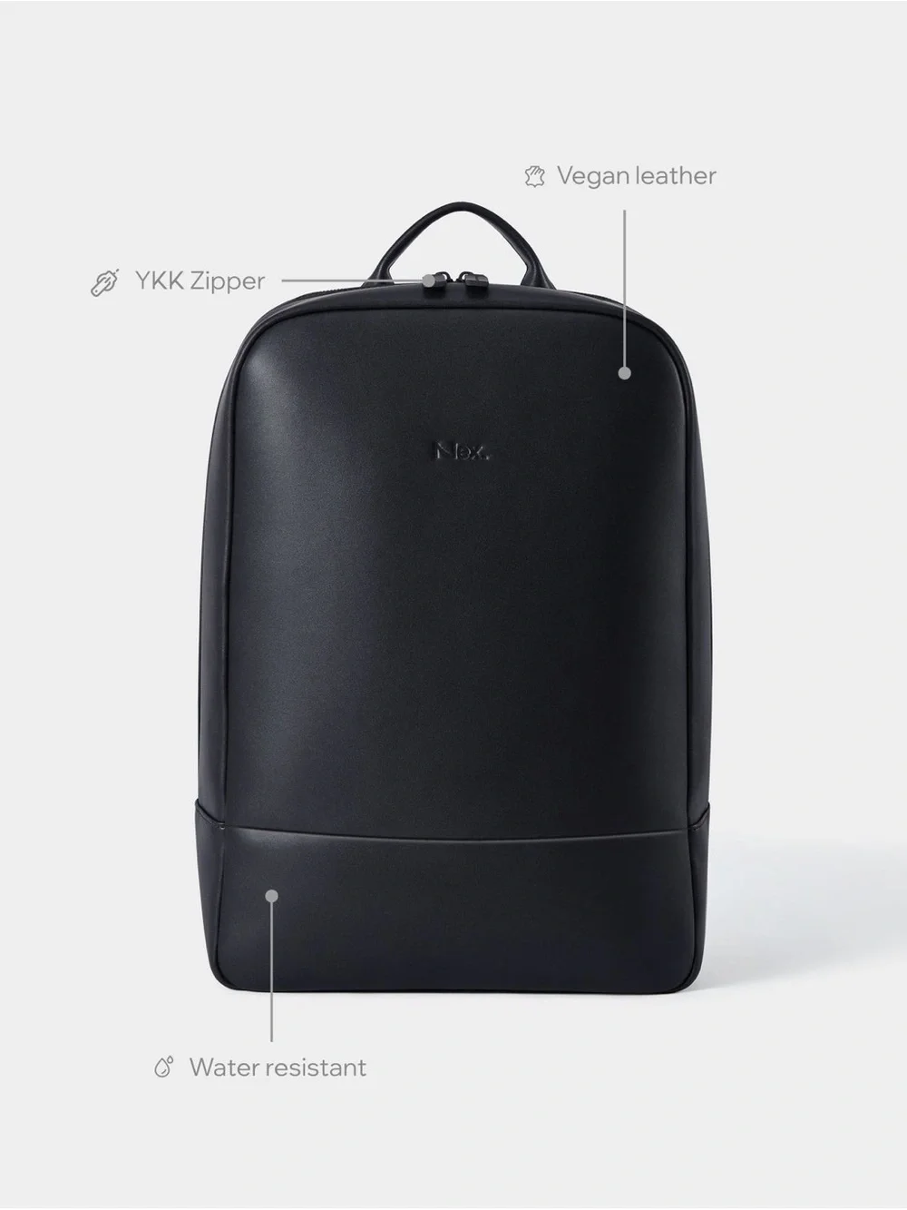Nex Hawaii Underseat Backpack Black Vegan Leather Laptop Travel